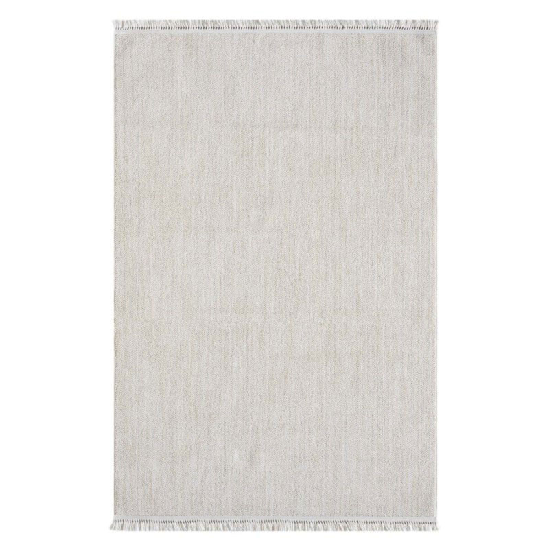 Tapis uni effet laine crème TANGER 52