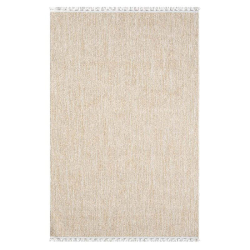 Tapis uni effet laine jaune TANGER 52