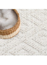 Tapis uni effet laine géométrique beige TANGER 27