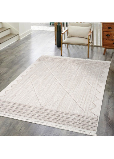 Tapis uni effet laine berbère beige TANGER 31