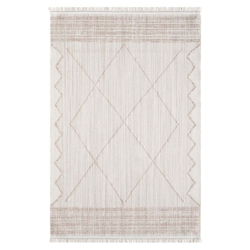 Tapis uni effet laine berbère beige TANGER 31