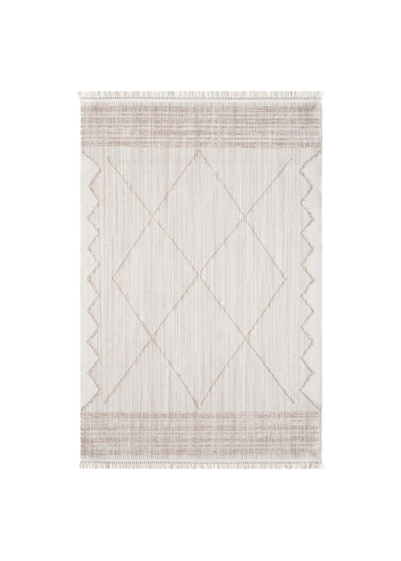 Tapis uni effet laine berbère beige TANGER 31