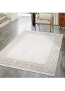 Tapis uni effet laine cardre rose TANGER 68