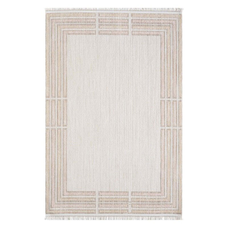 Tapis uni effet laine cardre rose TANGER 68