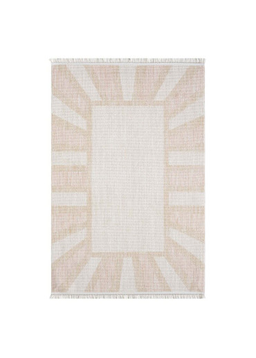 Tapis uni effet laine rose...