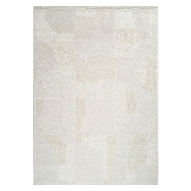 Tapis motif organique crème - ELA 26