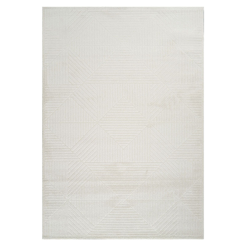 Tapis motif géométrique crème - ELA 45