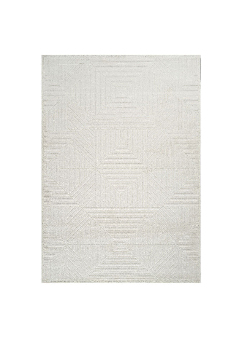 Tapis motif géométrique crème - ELA 45