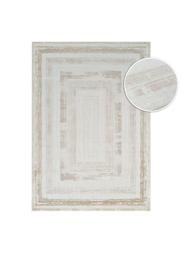 Tapis cadre crème beige -...