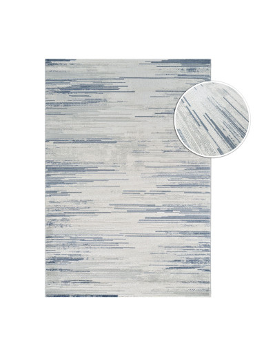 Tapis abstrait gris bleu -...