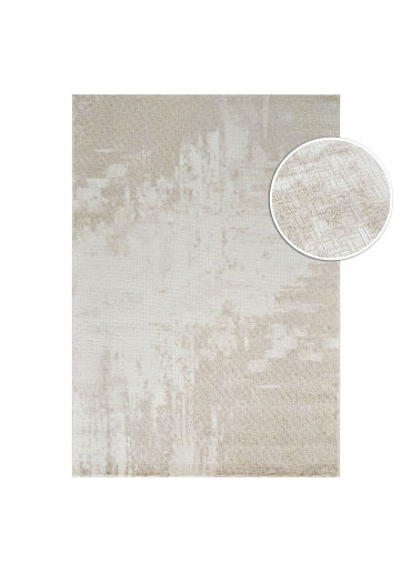 Tapis abstrait beige -...