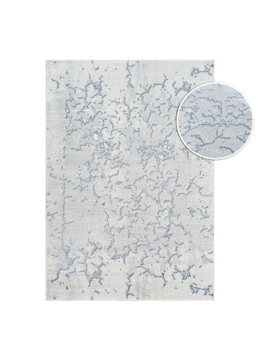 Tapis abstrait gris bleu -...