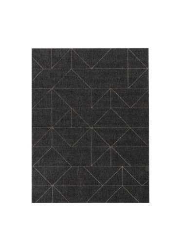 Tapis extérieur intérieur géométrique noir - BODRUM 26