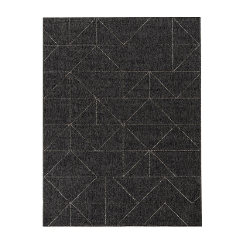 Tapis extérieur intérieur géométrique noir - BODRUM 26