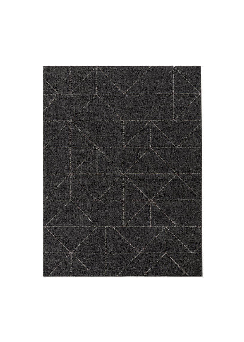 Tapis extérieur intérieur géométrique noir - BODRUM 26