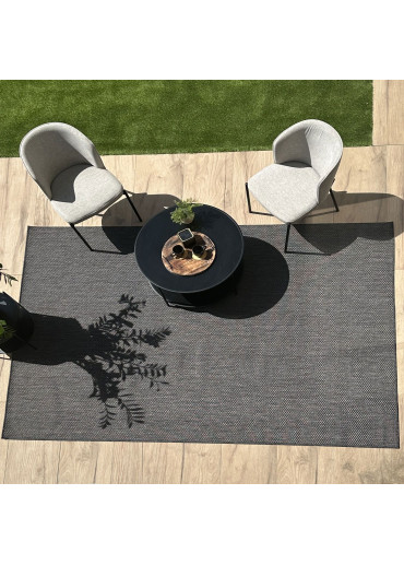 Tapis extérieur effet intérieur jute noir CARACAS 65