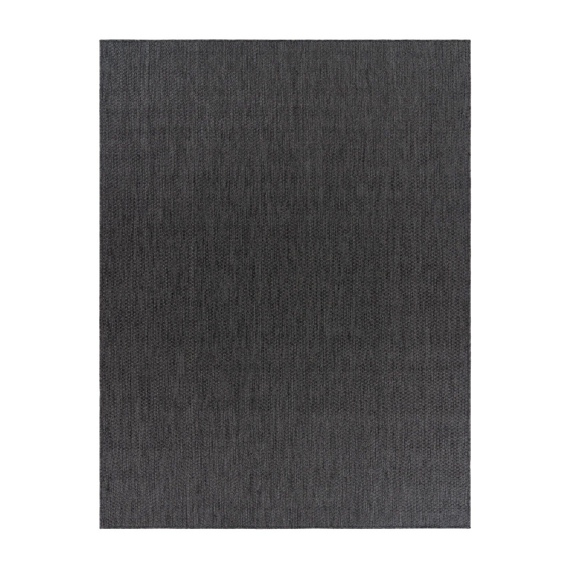 Tapis extérieur intérieur effet jute noir CARACAS 65