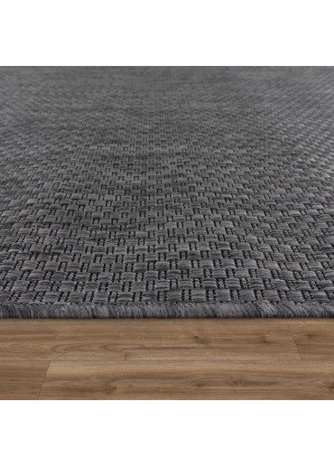 Tapis extérieur effet intérieur jute noir CARACAS 65