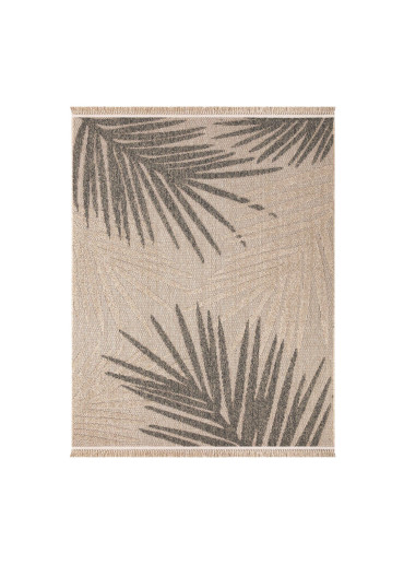 Tapis extérieur effet jute feuille CASSIS 91