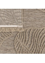 Tapis extérieur effet intérieur jute feuille beige CASSIS 96