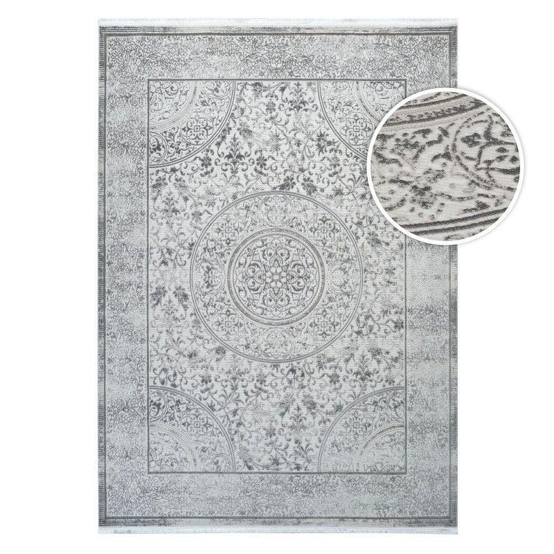 Tapis lavable oriental gris ISTANBUL 10