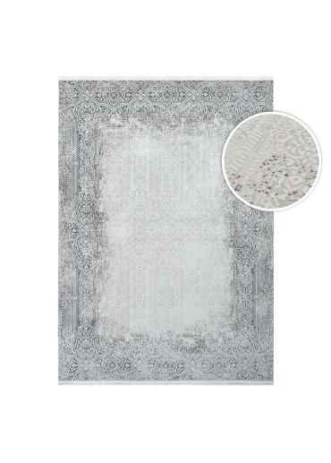 Tapis lavable oriental gris...