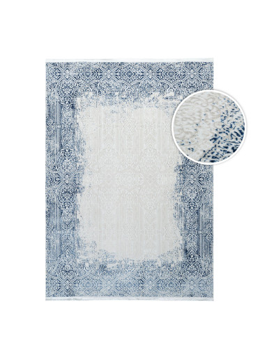 Tapis lavable oriental bleu...