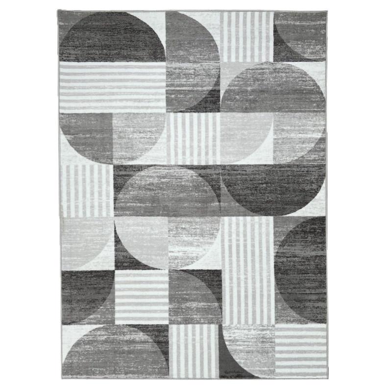 Tapis géométrique gris DAKOTA 03