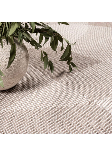 Tapis extérieur réversible abstrait beige - CALVI 35