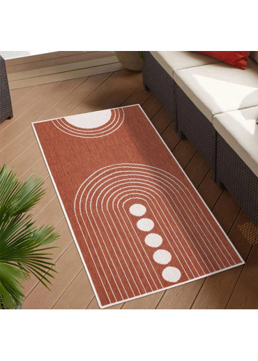 Tapis extérieur réversible bohème rouge - CALVI 39