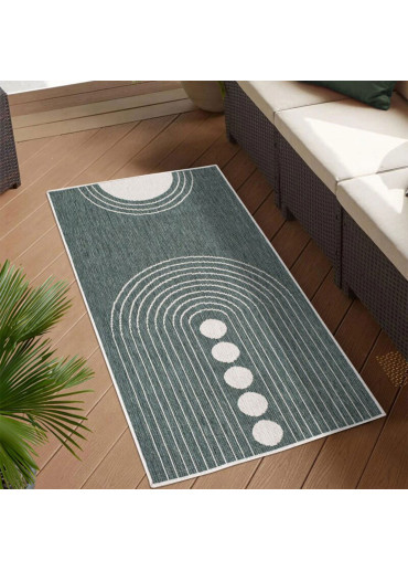 Tapis extérieur réversible bohème vert - CALVI 39