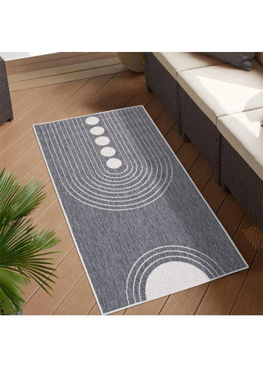 Tapis extérieur réversible bohème gris - CALVI 39