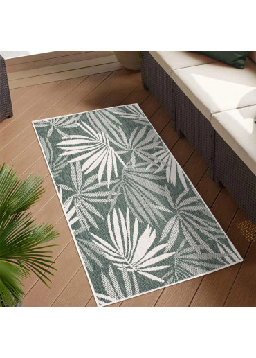 Tapis extérieur réversible feuille vert - CALVI 71