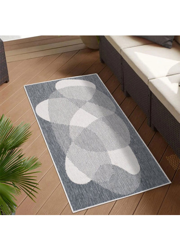 Tapis extérieur réversible abstrait gris - CALVI 35