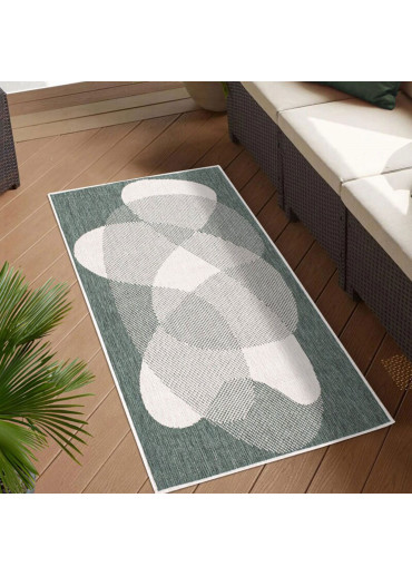 Tapis extérieur réversible abstrait vert - CALVI 35