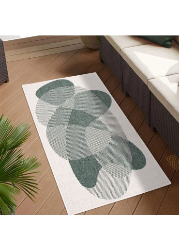 Tapis extérieur réversible abstrait vert - CALVI 35