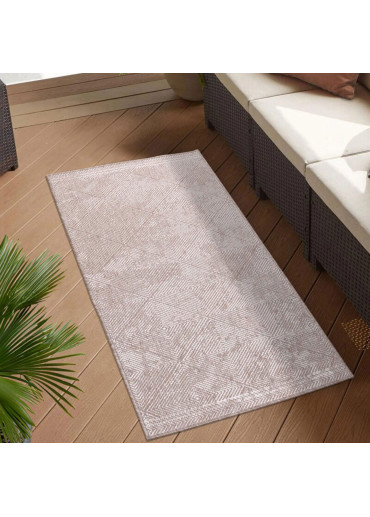 Tapis extérieur réversible abstrait beige - CALVI 45