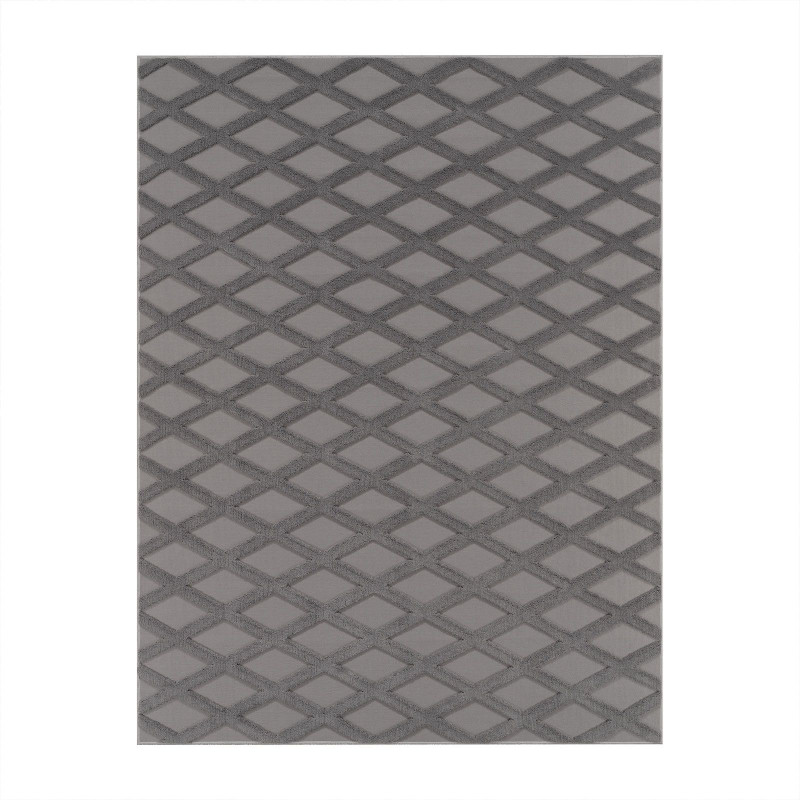 Tapis lavable scandinave gris anthracite KUMLA 642