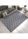 Tapis lavable scandinave gris anthracite KUMLA 642