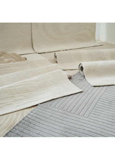 Tapis motif organique crème - ELA 26