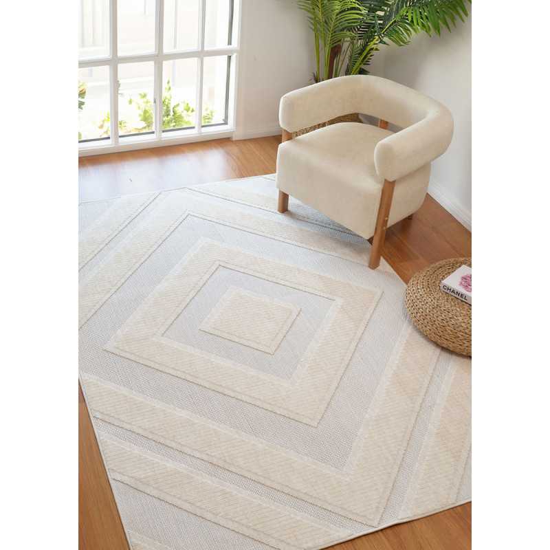 Tapis losange crème - MANISA 454