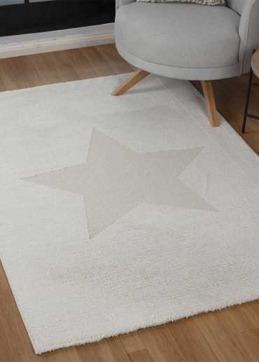 Tapis enfant étoile crème...