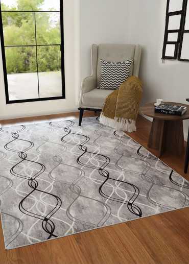 Tapis lavable à motifs gris...