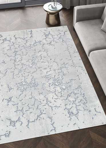 Tapis abstrait gris bleu -...