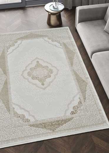 Tapis oriental crème beige...