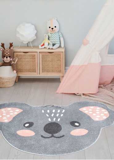 Tapis enfant koala gris -...