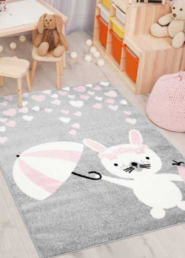 Tapis enfant lapin gris...