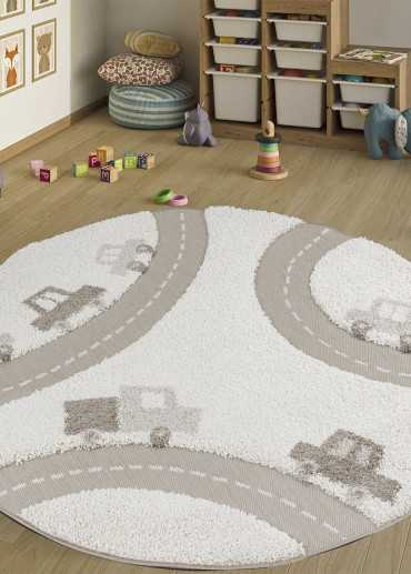 Tapis enfant circuit crème...