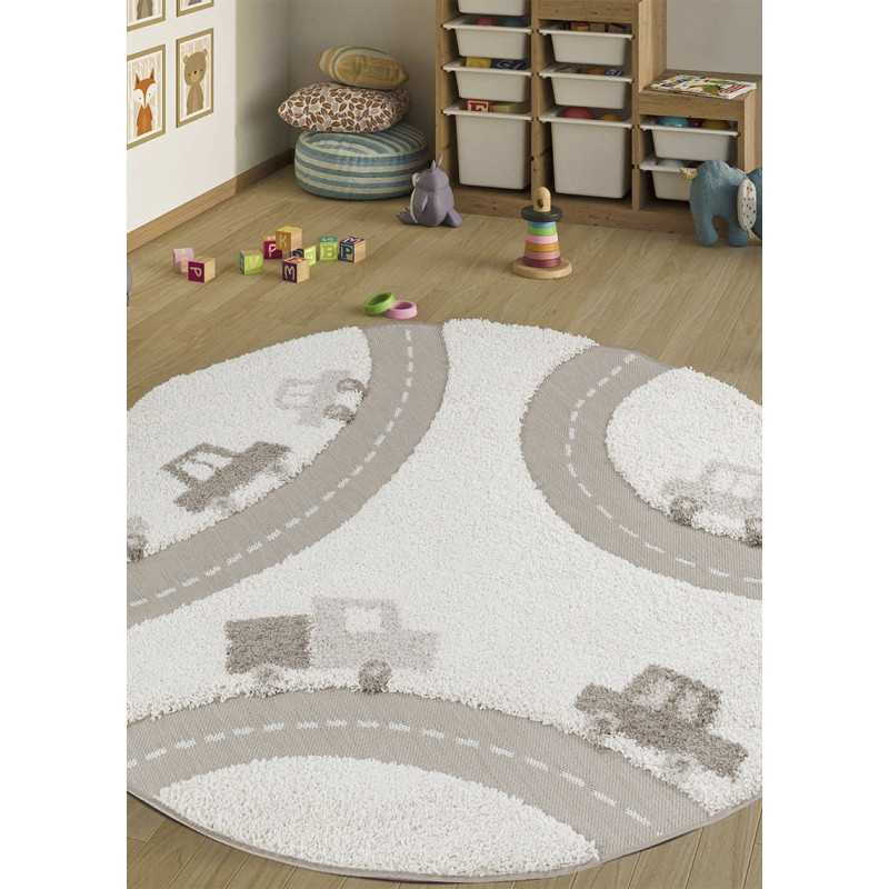 Tapis enfant circuit crème - LUNA Kids 08