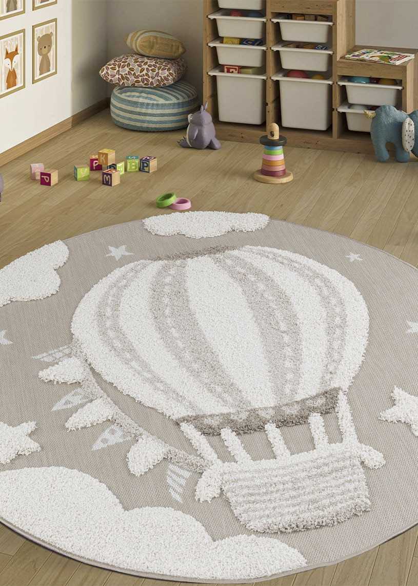 Tapis enfant montgolfière beige - LUNA Kids 11